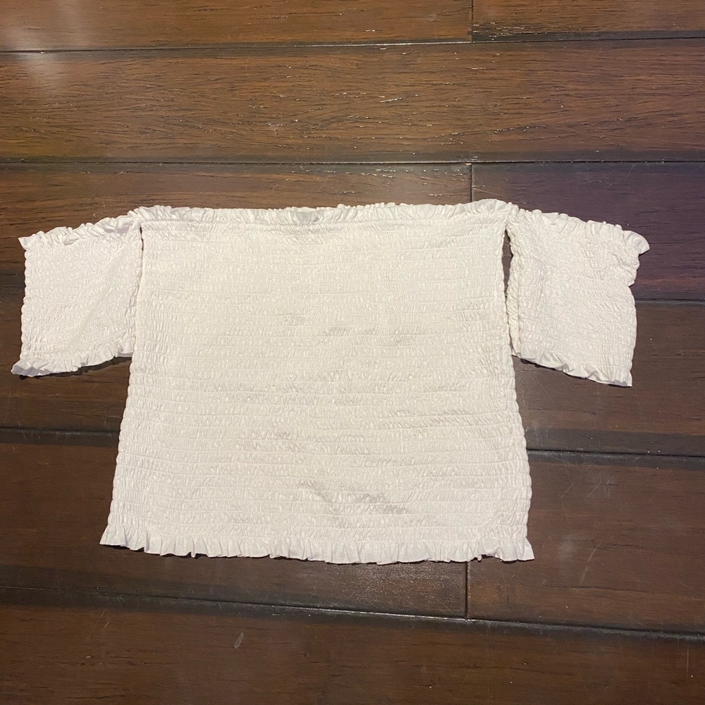 white cropped top